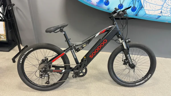 Azraa Racing Electric Bike | Full Dual Suspension Mountain Electric Bike | Red Electric mountain Ebike