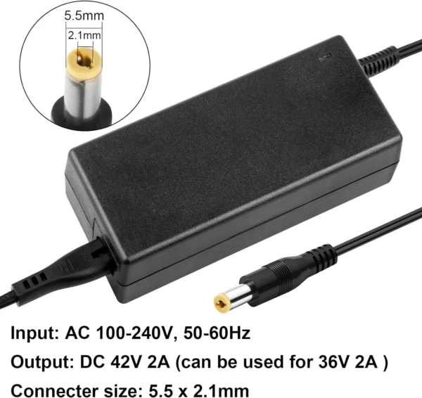 Azraa 42V 36V 2A Electric Bike Battery Charger for 36V 2A | 10S Li-on Battery E-bike Electric Scooter Power Supply DC 5.5mm x 2.1mm - Image 2
