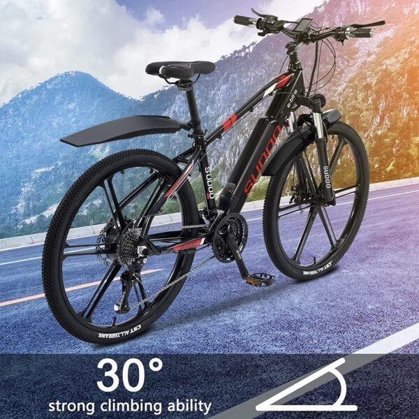 Azraa Electric Bike | Red Warrier 26" Electric Mountain Pedal E-Bike | 36V12A Battery with Integrated wheels | - Image 2