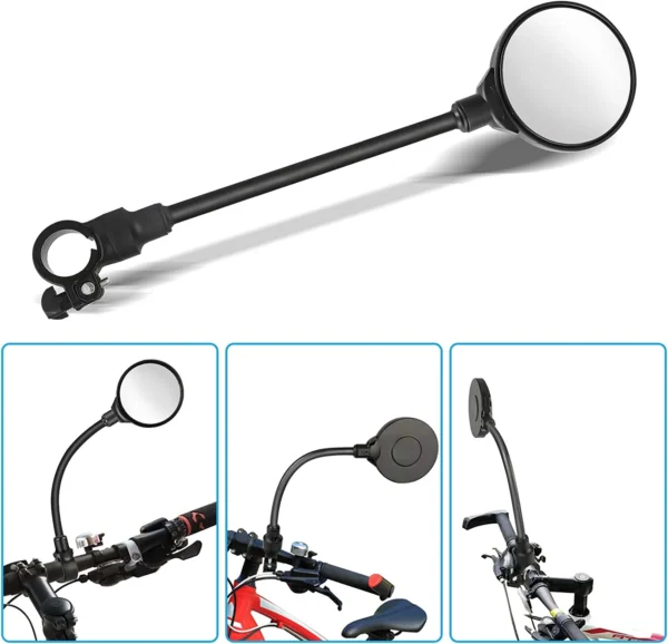 Azraa Bike Mirrors, 1 Pair Bicycle Cycling Wide Angle Rear View Mirrors - Image 5