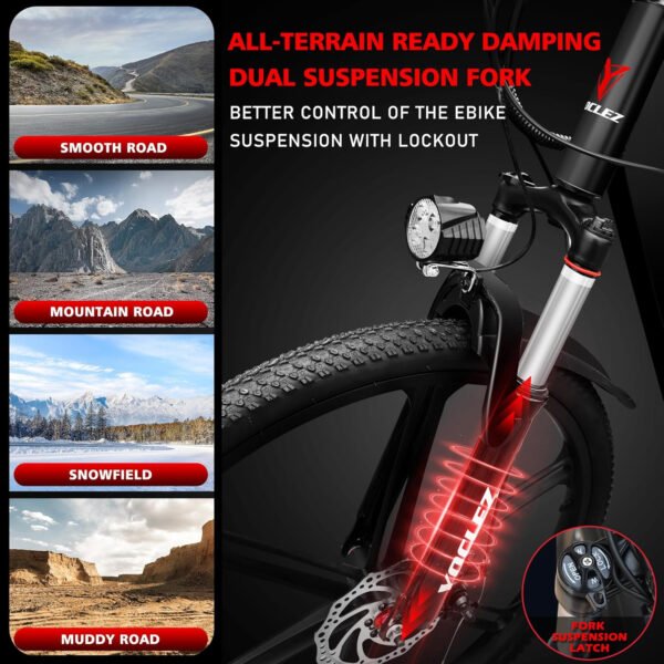 Azraa Electric Bikes for Adults_Electric Bicycle_Warrier 26" Mountain Pedal EBike_2603K - Image 6