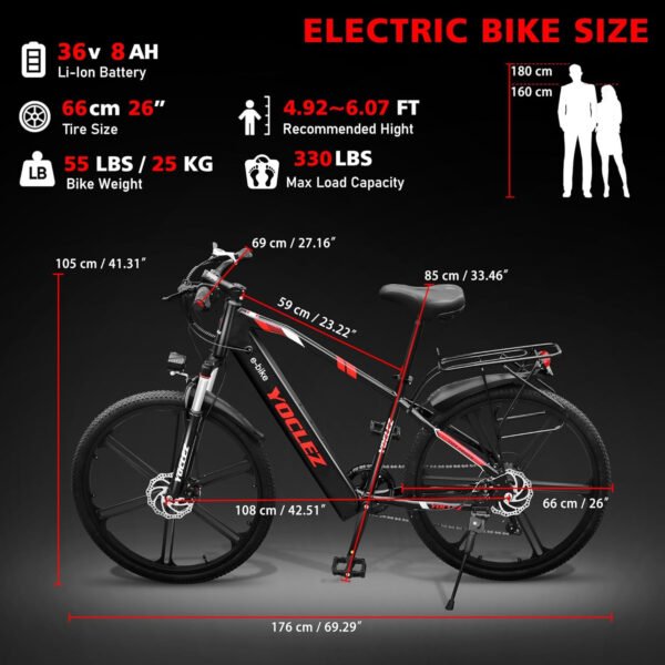 Azraa Electric Bikes for Adults_Electric Bicycle_Warrier 26" Mountain Pedal EBike_2603K - Image 9