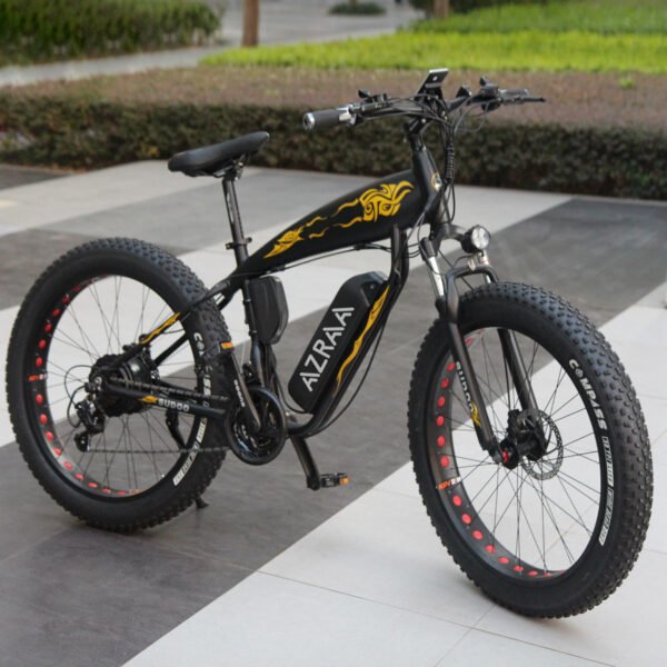 AZRAA Summit Pro 26"x4.0" Snow Electric Bike – 48V 10Ah Battery, 500W Motor, Shimano 6-Speed, Hydraulic Brakes, Full Suspension for Extreme Terrain - Image 3