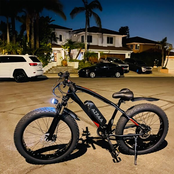 AZRAA Trailblazer 27.5"x3.8" Hybrid Snow/City E-Bike – 48V 12.5Ah Battery, 750W Motor, Belt Drive, Hidden Battery Design, Commuter & Off-Road Ready - Image 10