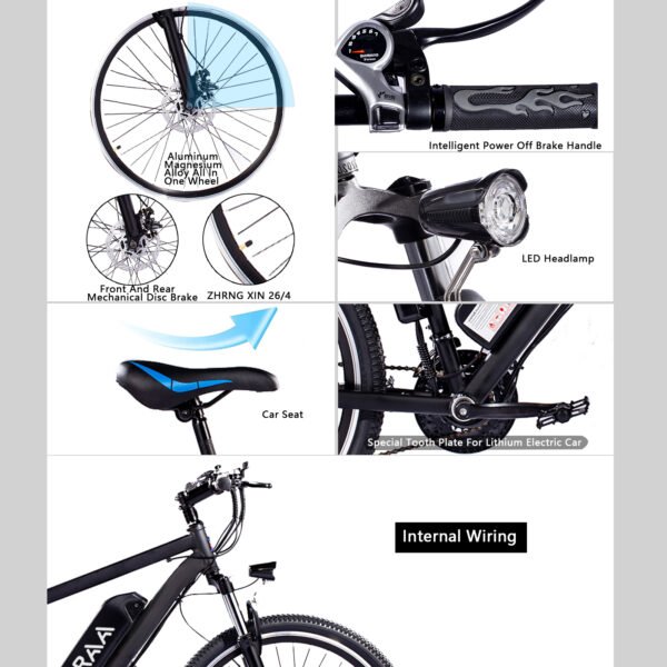 AZRAA Ridge Cruiser 24"x3.5" Comfort Electric Bike – 48V 10Ah Battery, 500W Motor, Throttle-On-Demand, Step-Through Frame - Image 13