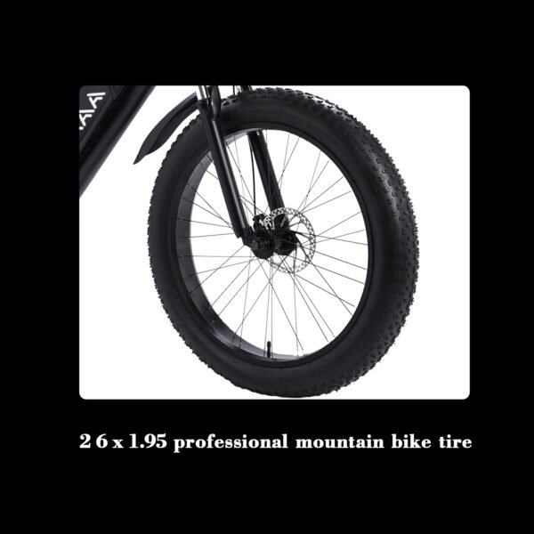 AZRAA Frost Cruiser 24"x4.5" Vintage Snow E-Bike – 48V 10Ah Battery, 500W Motor, Throttle-On-Demand, Retro Styling with Modern Tech - Image 11