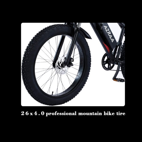 AZRAA Trailblazer 27.5"x3.8" Hybrid Snow/City E-Bike – 48V 12.5Ah Battery, 750W Motor, Belt Drive, Hidden Battery Design, Commuter & Off-Road Ready - Image 14